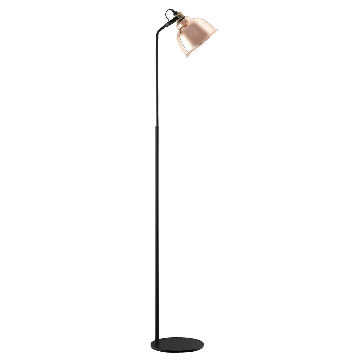 Elara 1 Light Glass Floor Lamp - Gold