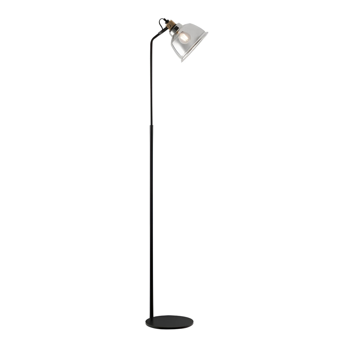 Elara 1 Light Glass Floor Lamp - Black