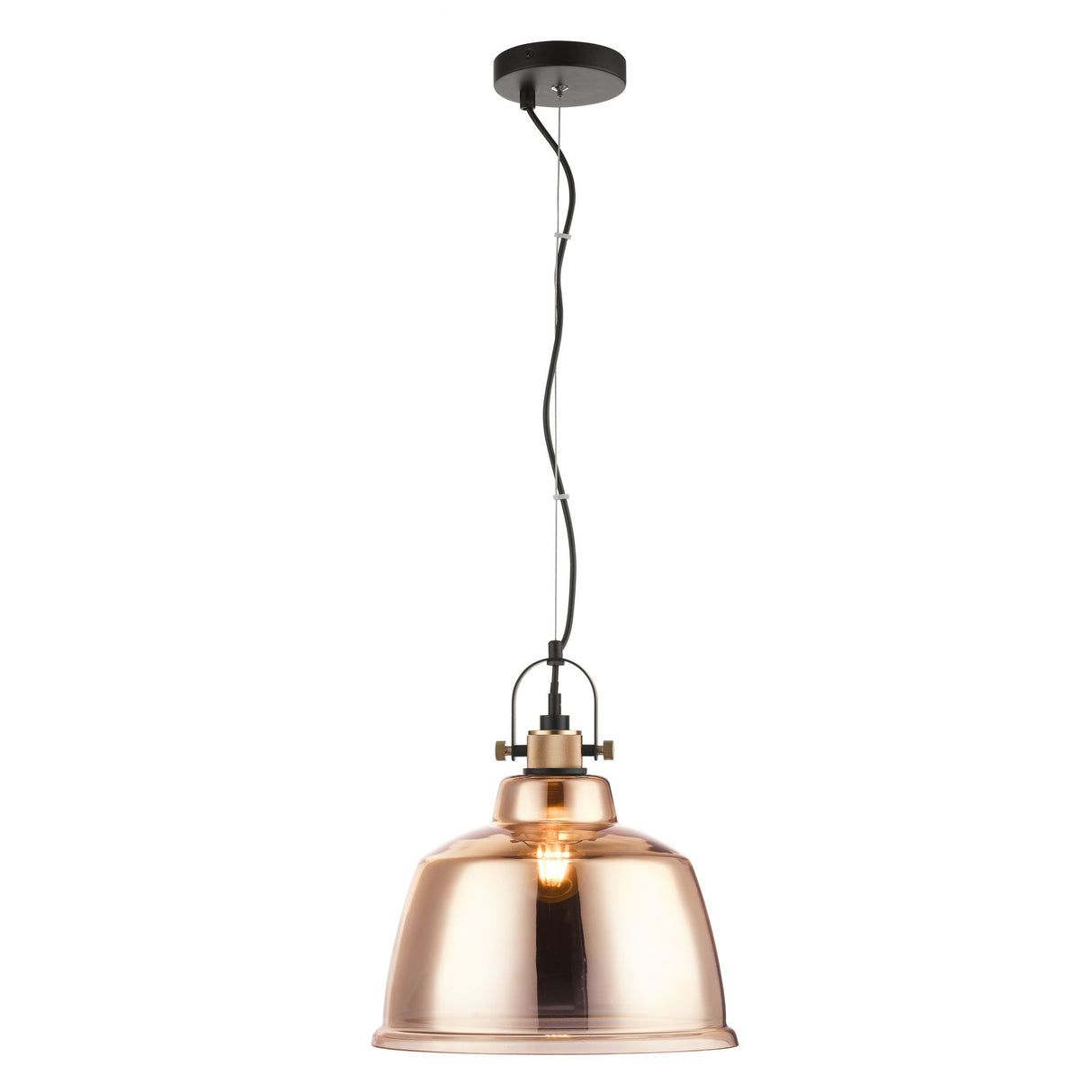 Elara 1 Light Glass Pendant Light - Gold