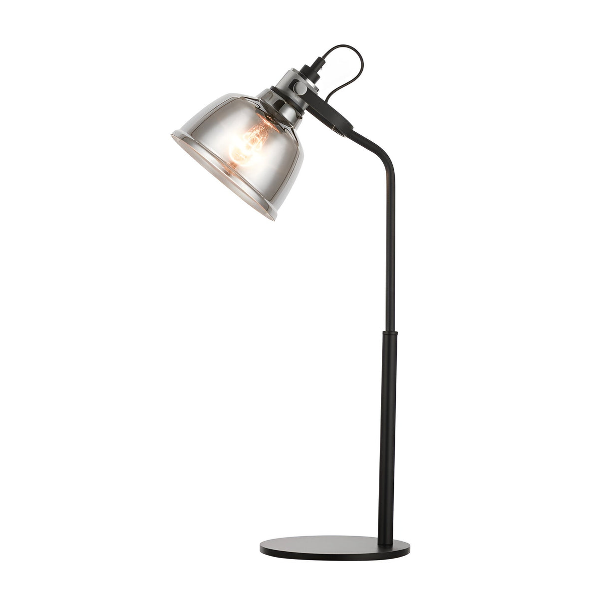 Elara 1 Light Glass Table Light - Smoked Black