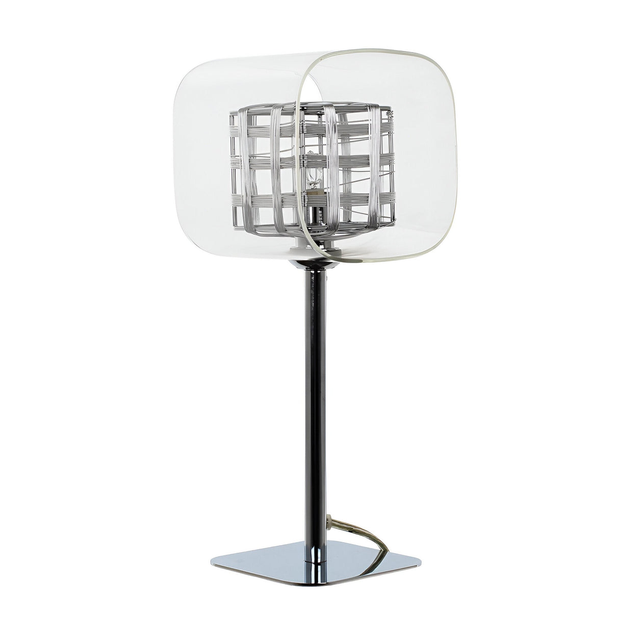 Verdale 1 Light Glass & Wire Table Lamp - Chrome