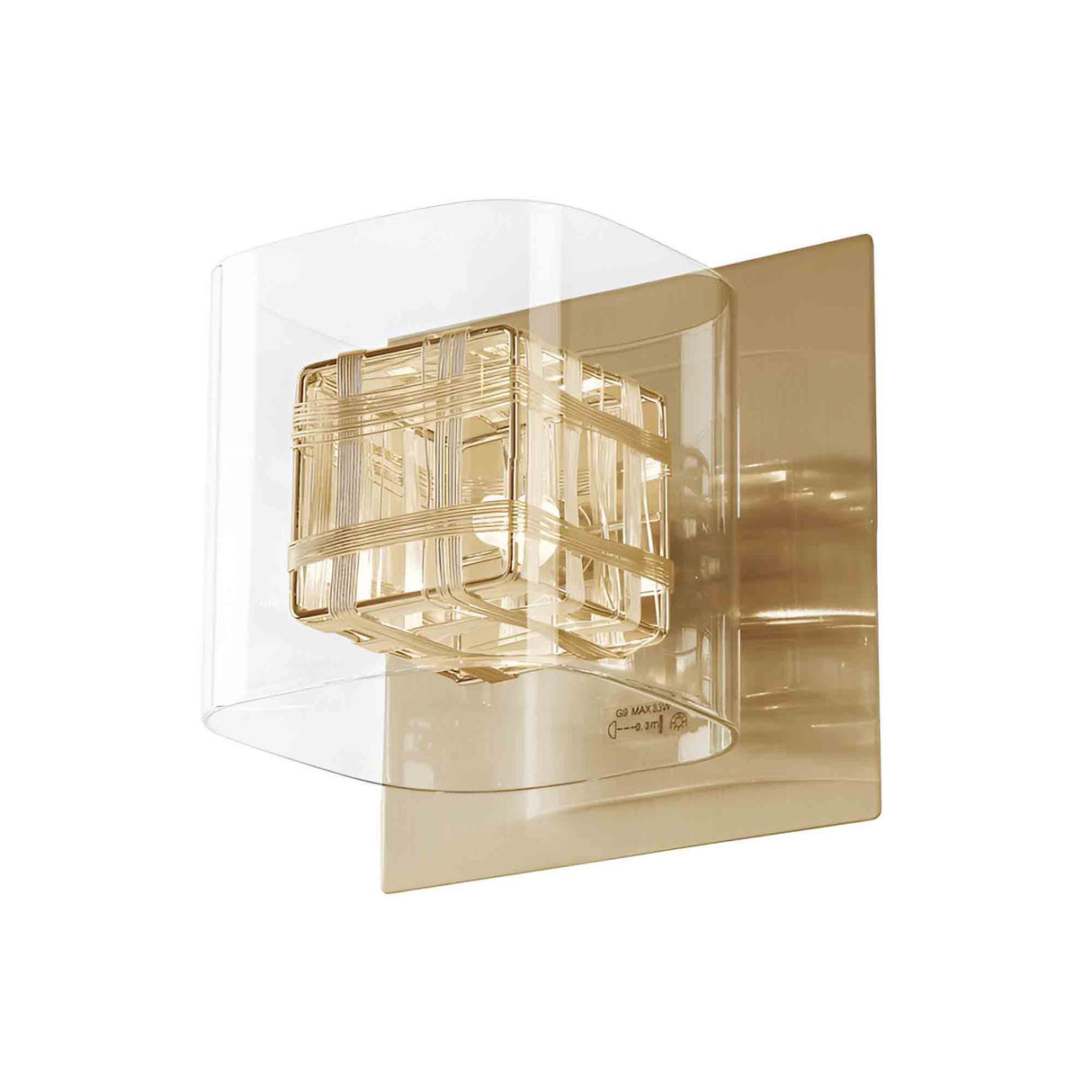 Verdale 1 Light Glass & Wire Wall Light - Gold
