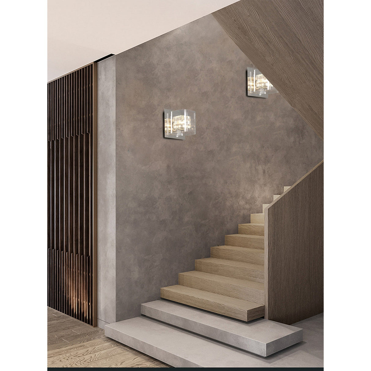 Verdale 1 Light Glass & Wire Wall Light - Chrome