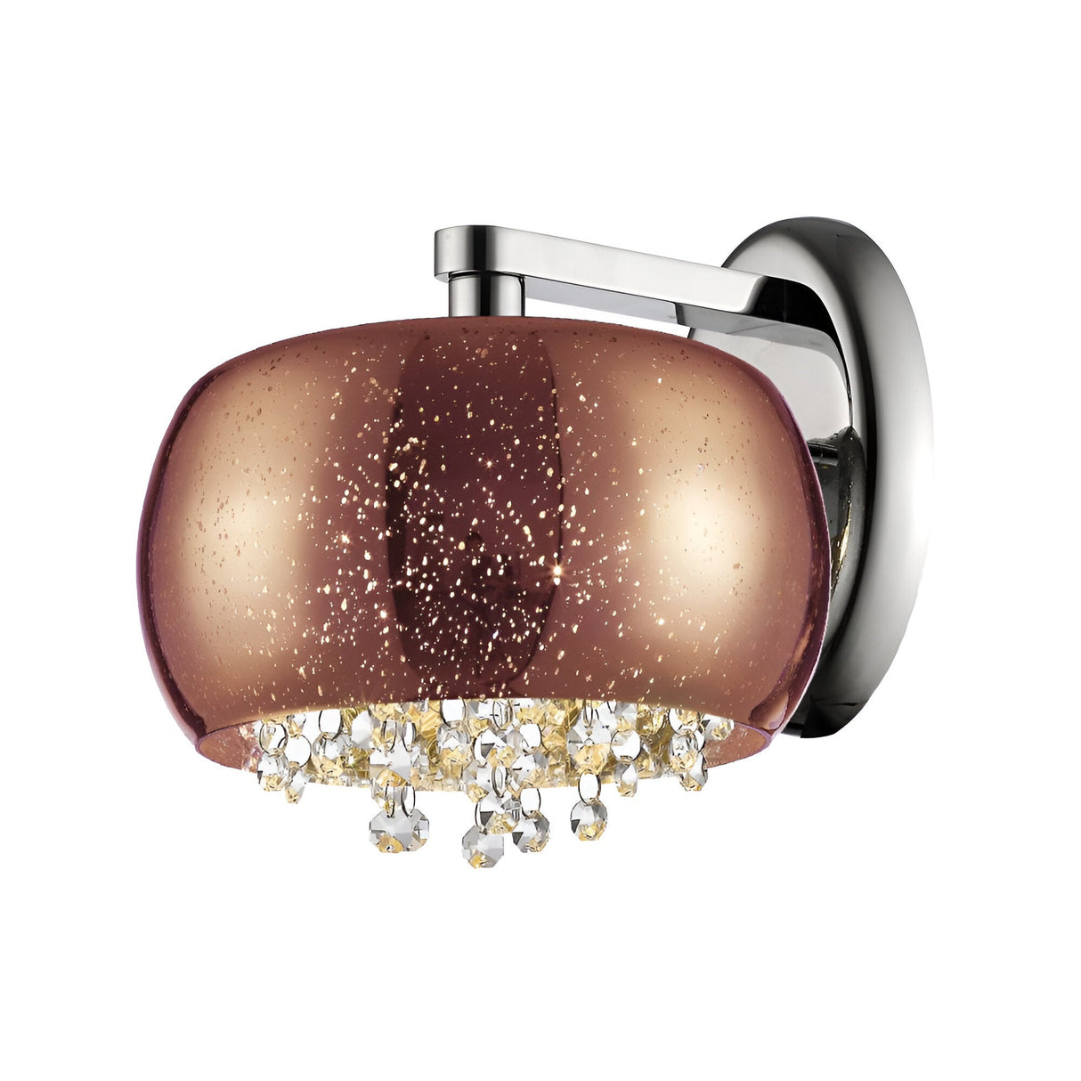 Lunara 1 Light Crystal Wall Light - Copper