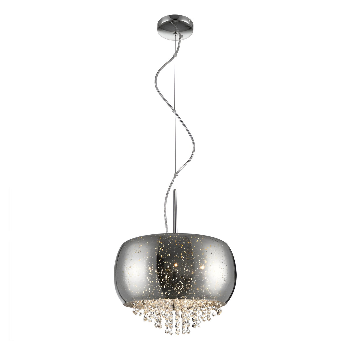 Lunara 3 Light Crystal Suspension Light - Chrome