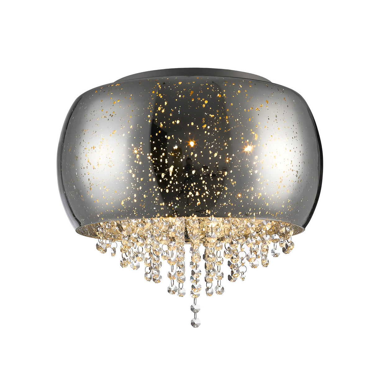 Lunara 3 Light Crystal Flush Ceiling Light - Chrome