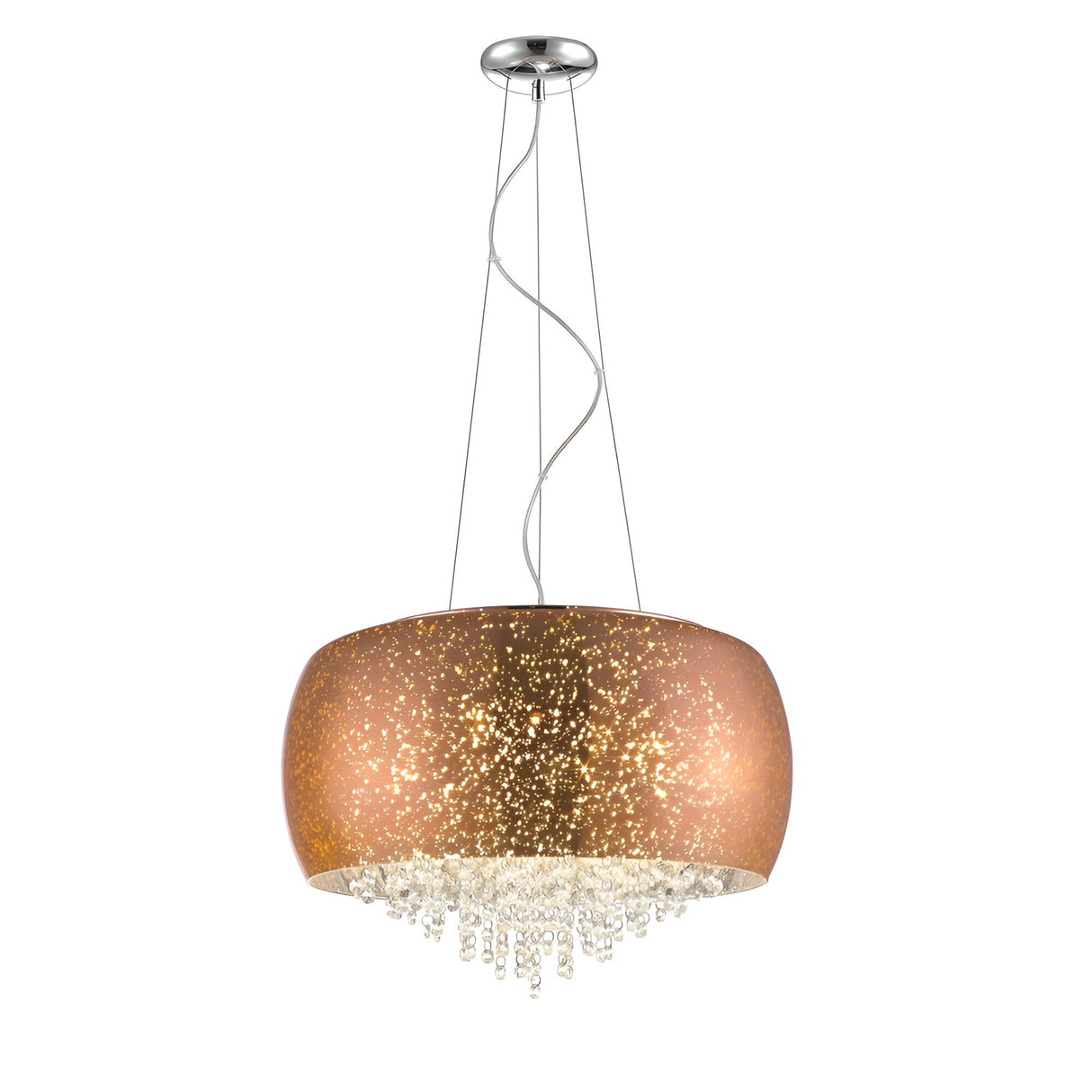 Lunara 5 Light Crystal Suspension Light - Copper