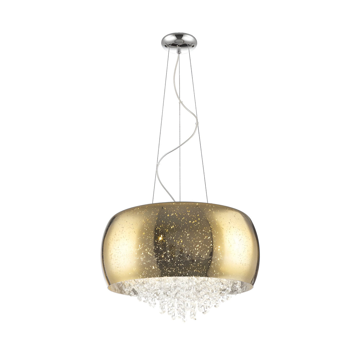 Lunara 5 Light Crystal Suspension Light - Gold