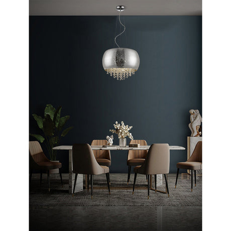 Lunara 3 Light Crystal Suspension Light - Chrome