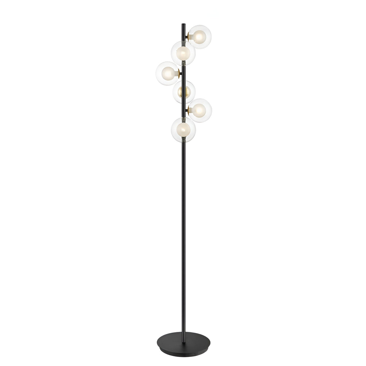 Lumen 6 Light Floor Lamp - Gold/Matt Black