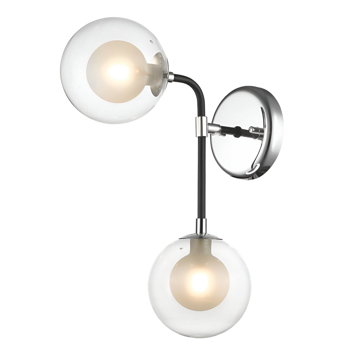 Lumen 6 Light Wall Light - Chrome/Matt Black