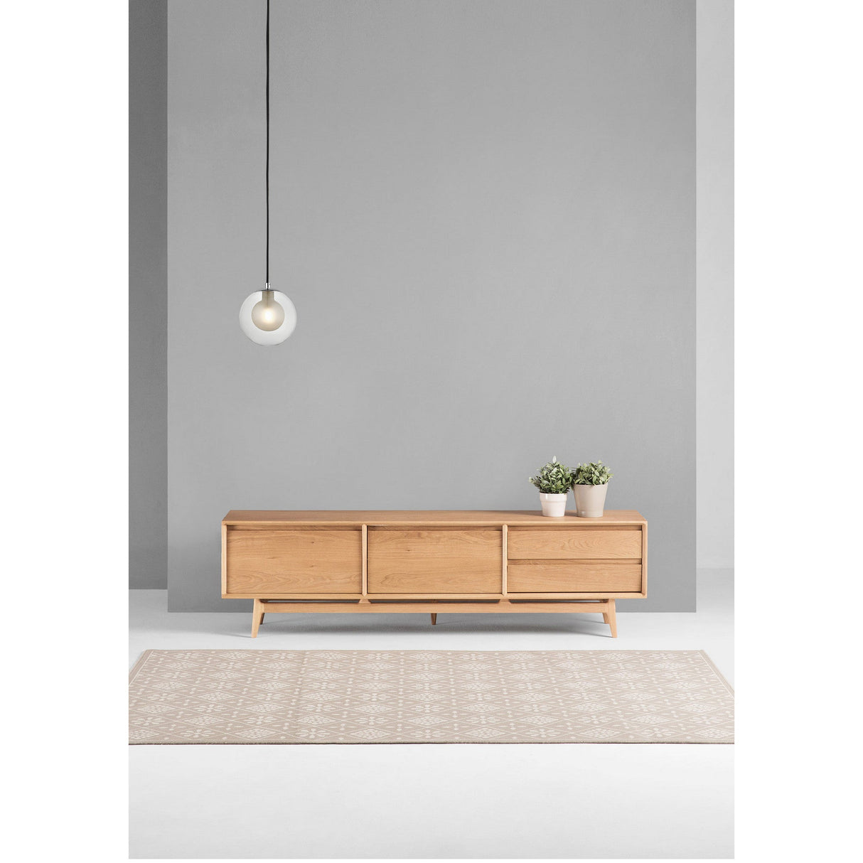 Lumen 1 Light Pendant - Chrome/Matt Black