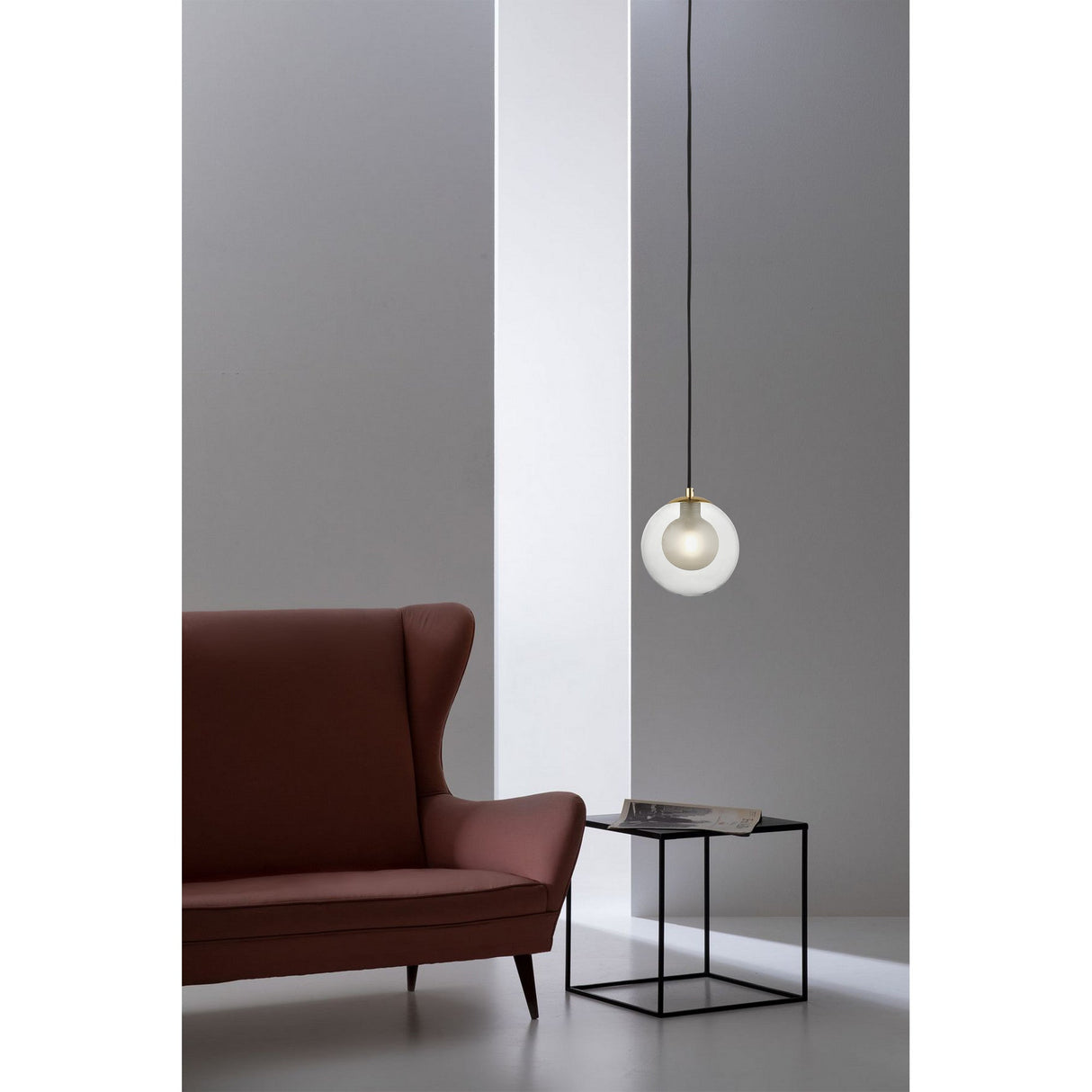Lumen 1 Light Pendant - Gold/Matt Black
