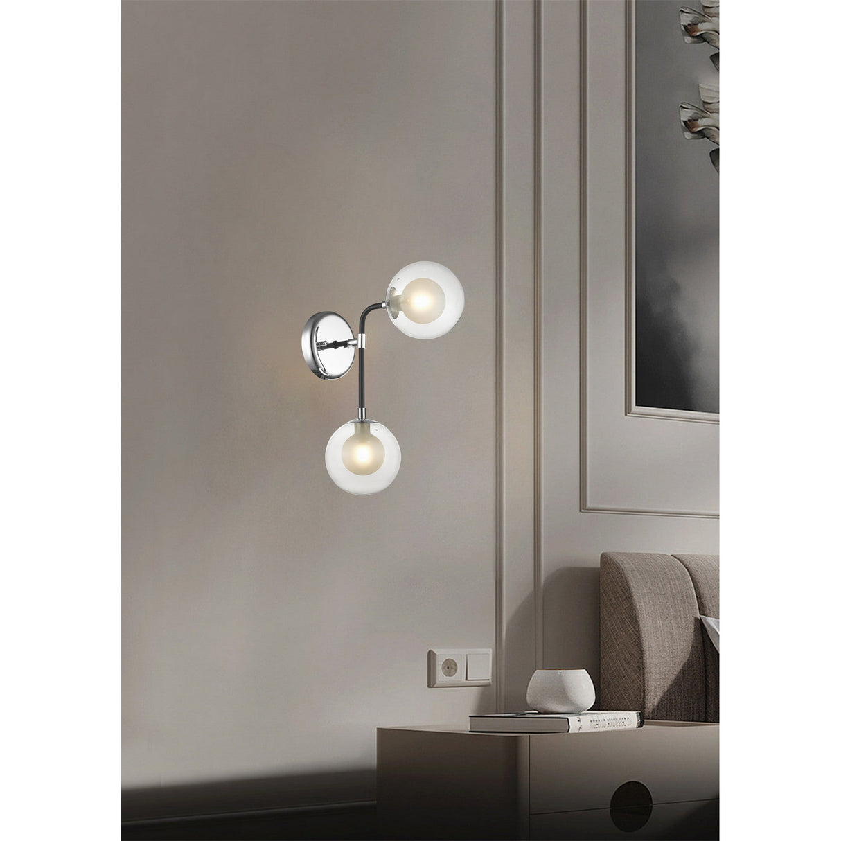 Lumen 6 Light Wall Light - Chrome/Matt Black