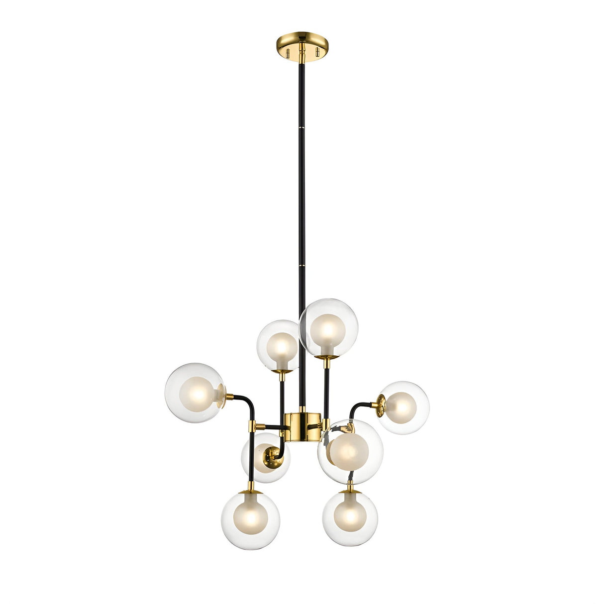 Lumen 8 Light Chandelier - Gold/Matt Black