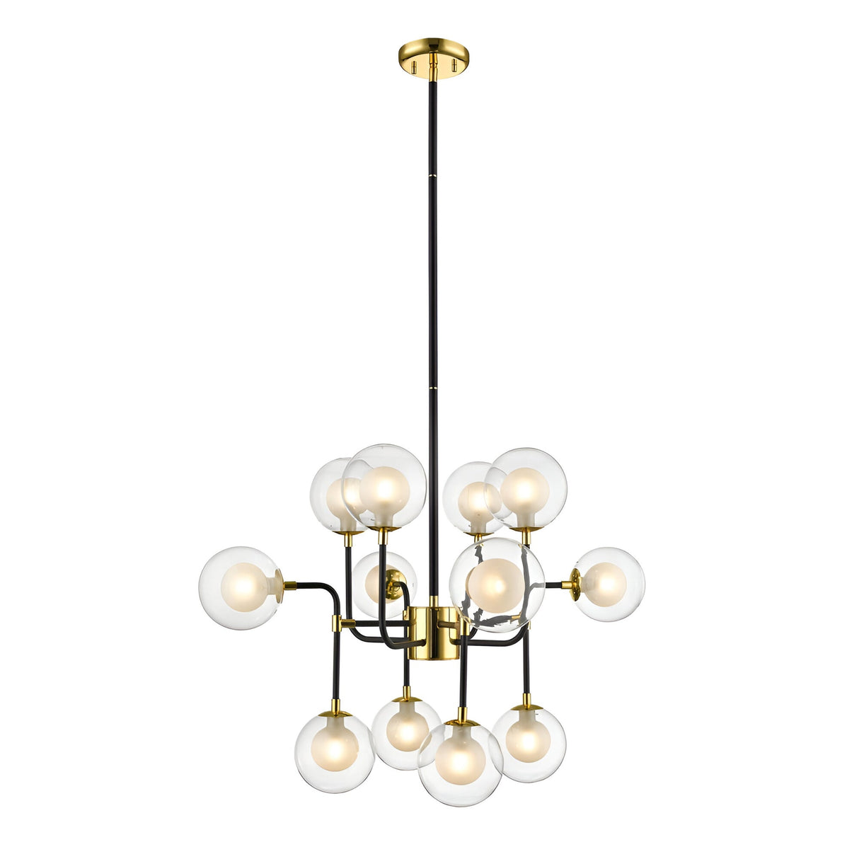 Lumen 12 Light Chandelier - Gold/Matt Black
