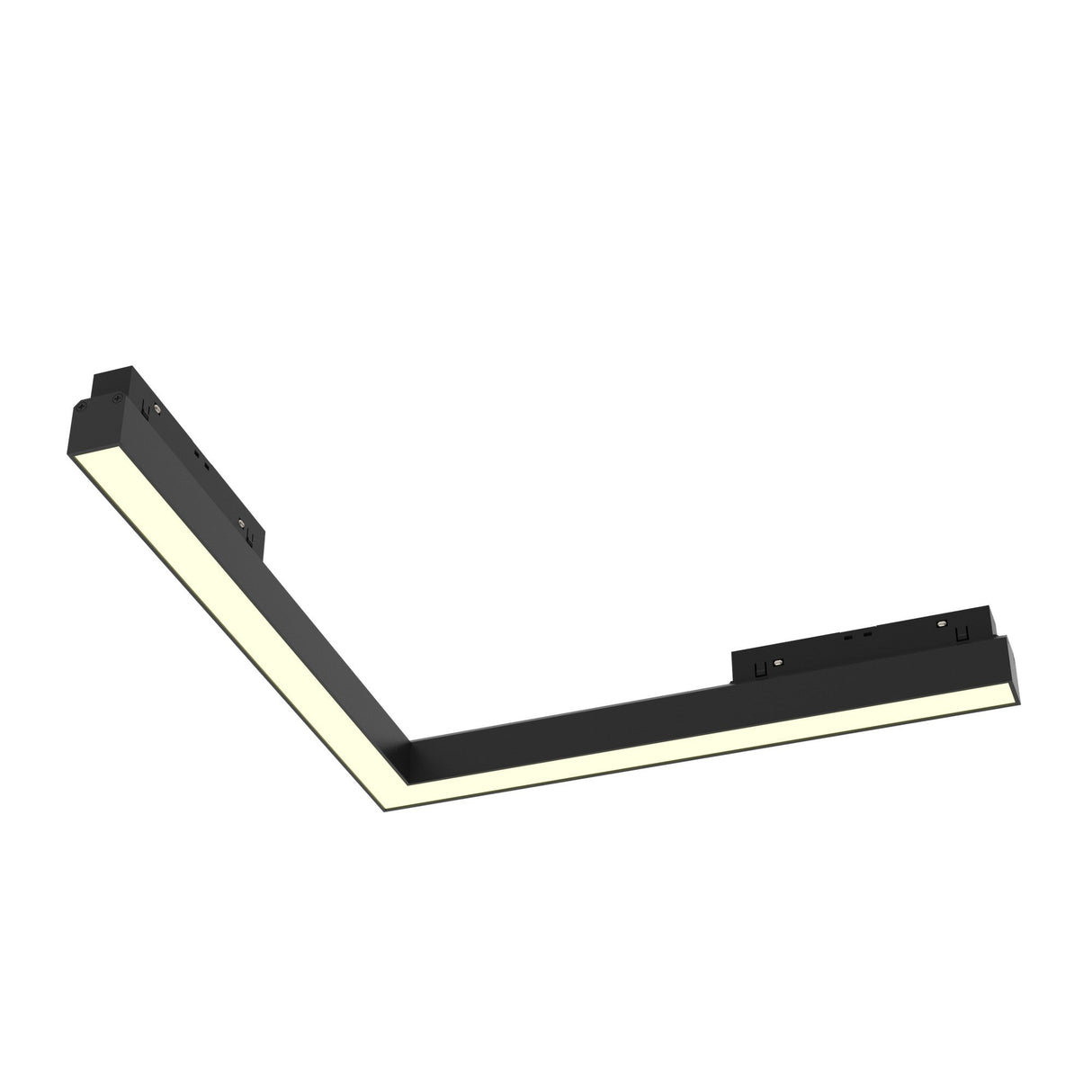Photo of Basis LED Corner Track Light in black for Magnetic Exility, highlighting sleek structure