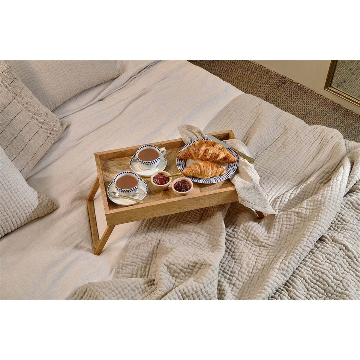 Pawi Mango Wood Breakfast Tray - Natural
