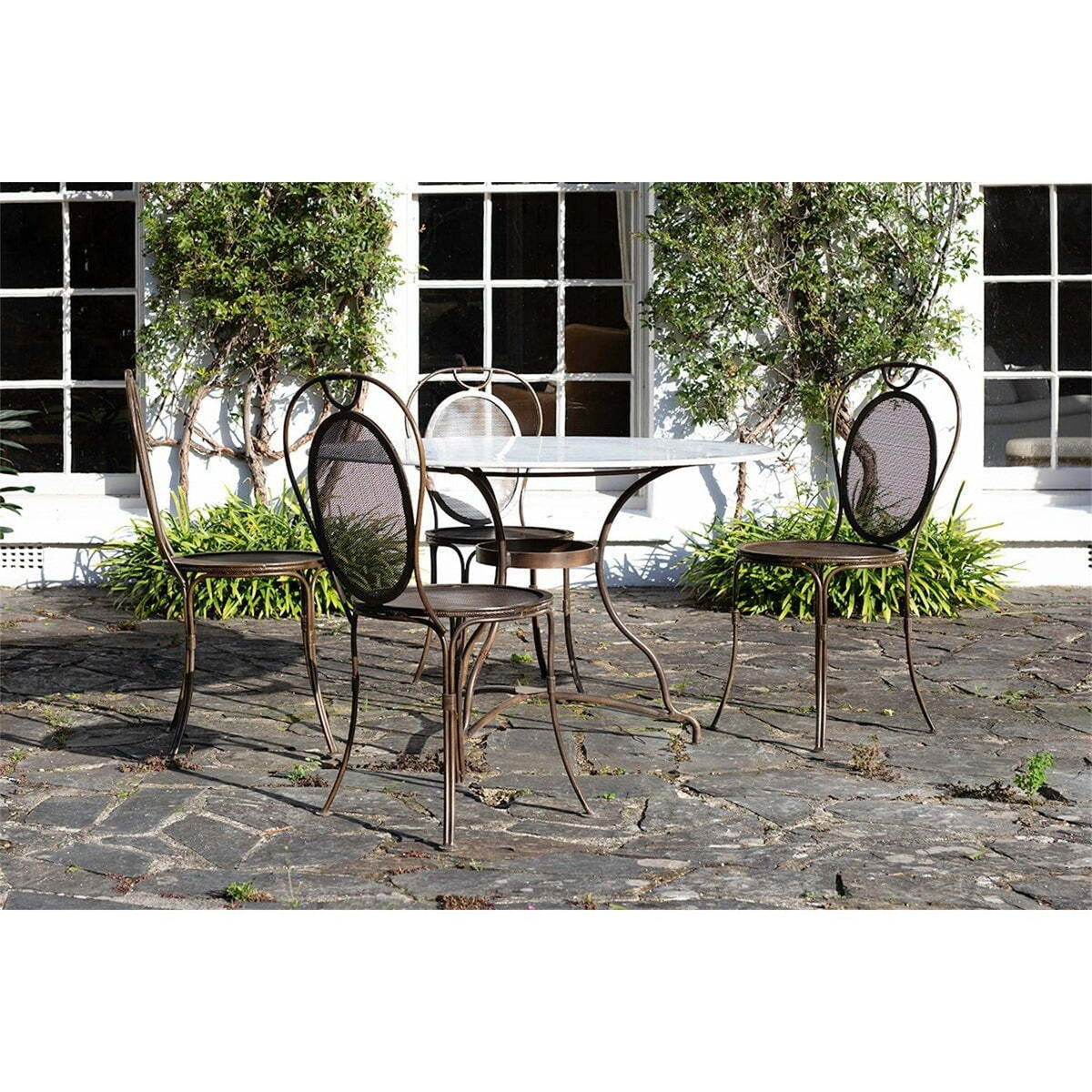 Parwaha 4 Seater Marble Garden Table - Off White