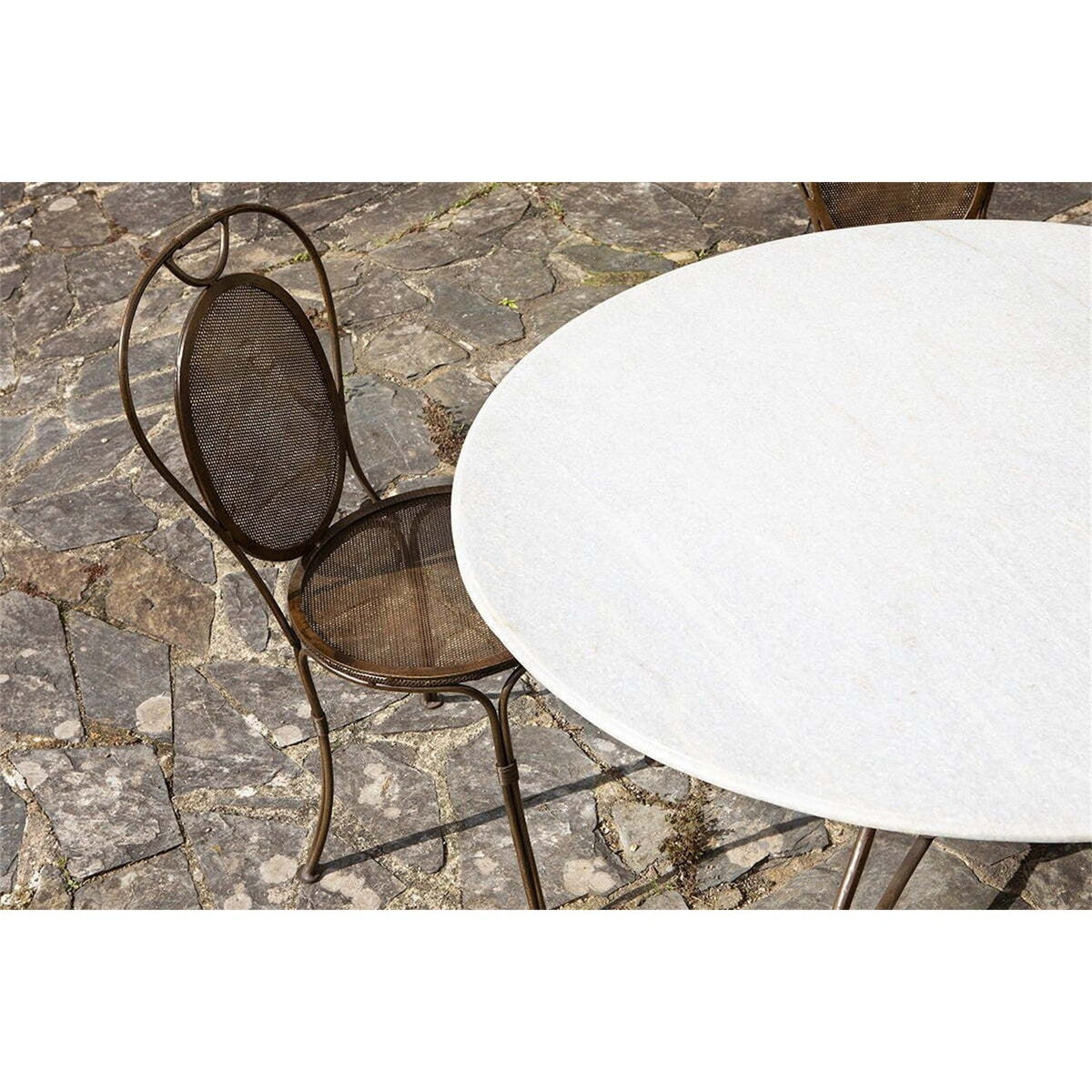Parwaha 4 Seater Marble Garden Table - Off White