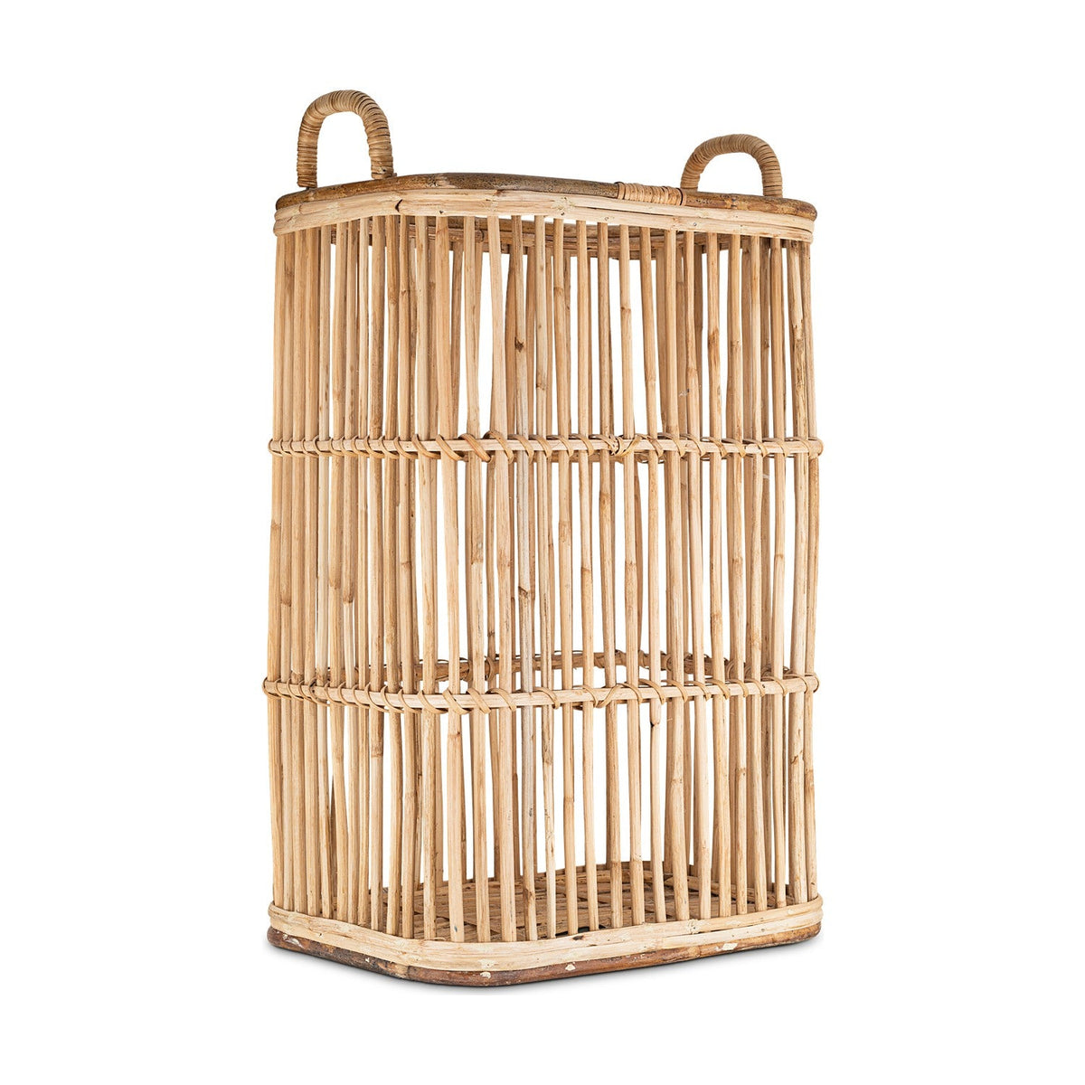 Rammi Tall Rattan Laundry Basket - Natural