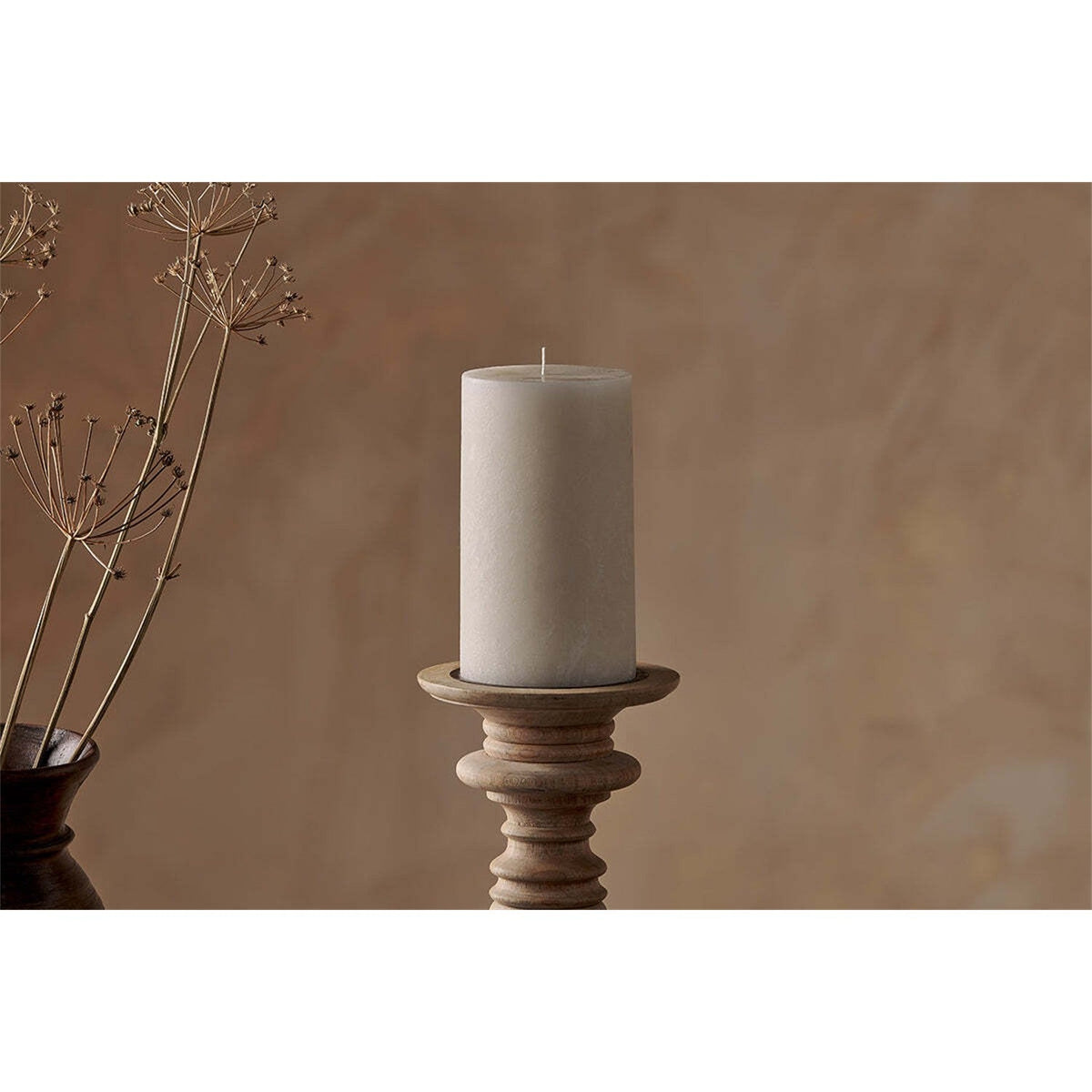 Rustic Large Soy Blend Pillar Candle - White