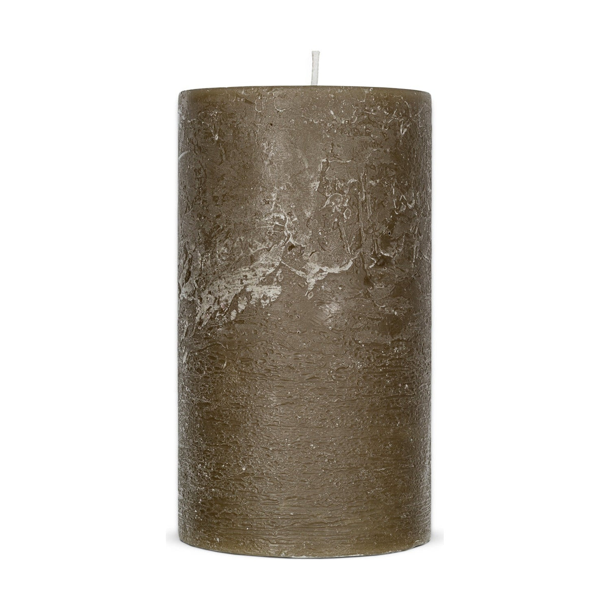 Rustic Small Soy Blend Pillar Candle - Olive Green