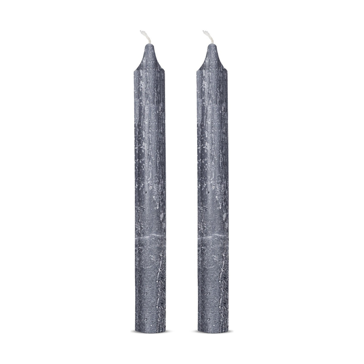 Rustic Soy Blend Dinner Candles - Charcoal - Set of 2