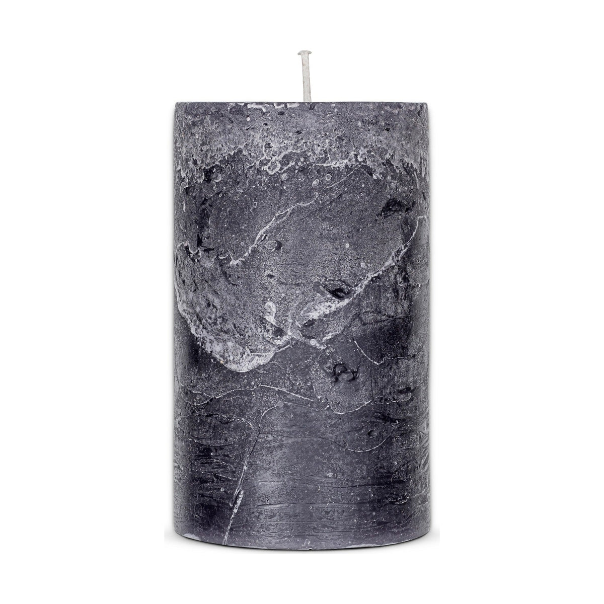 Rustic Large Soy Blend Pillar Candle - Charcoal