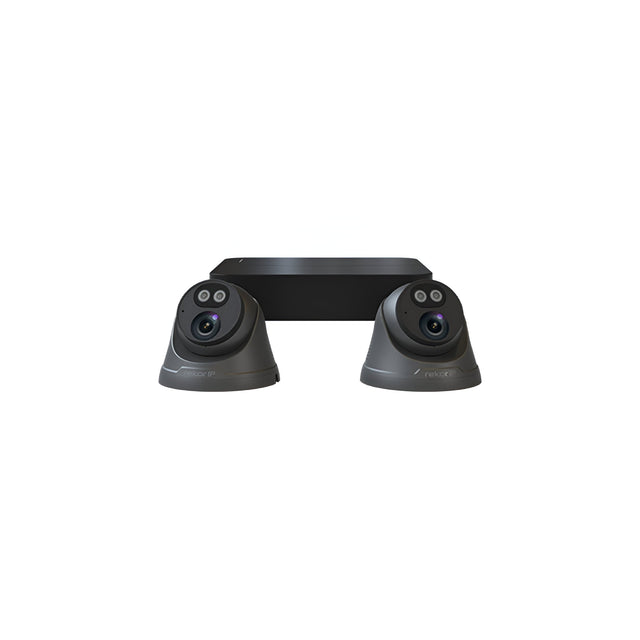 Rekor IP 24/7 IP PoE 2MP 4 Channel 2 Camera Dome Kit 1TB - Grey