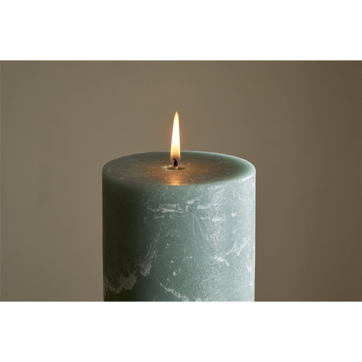 Rustic Large Soy Blend Pillar Candle - Sage Green