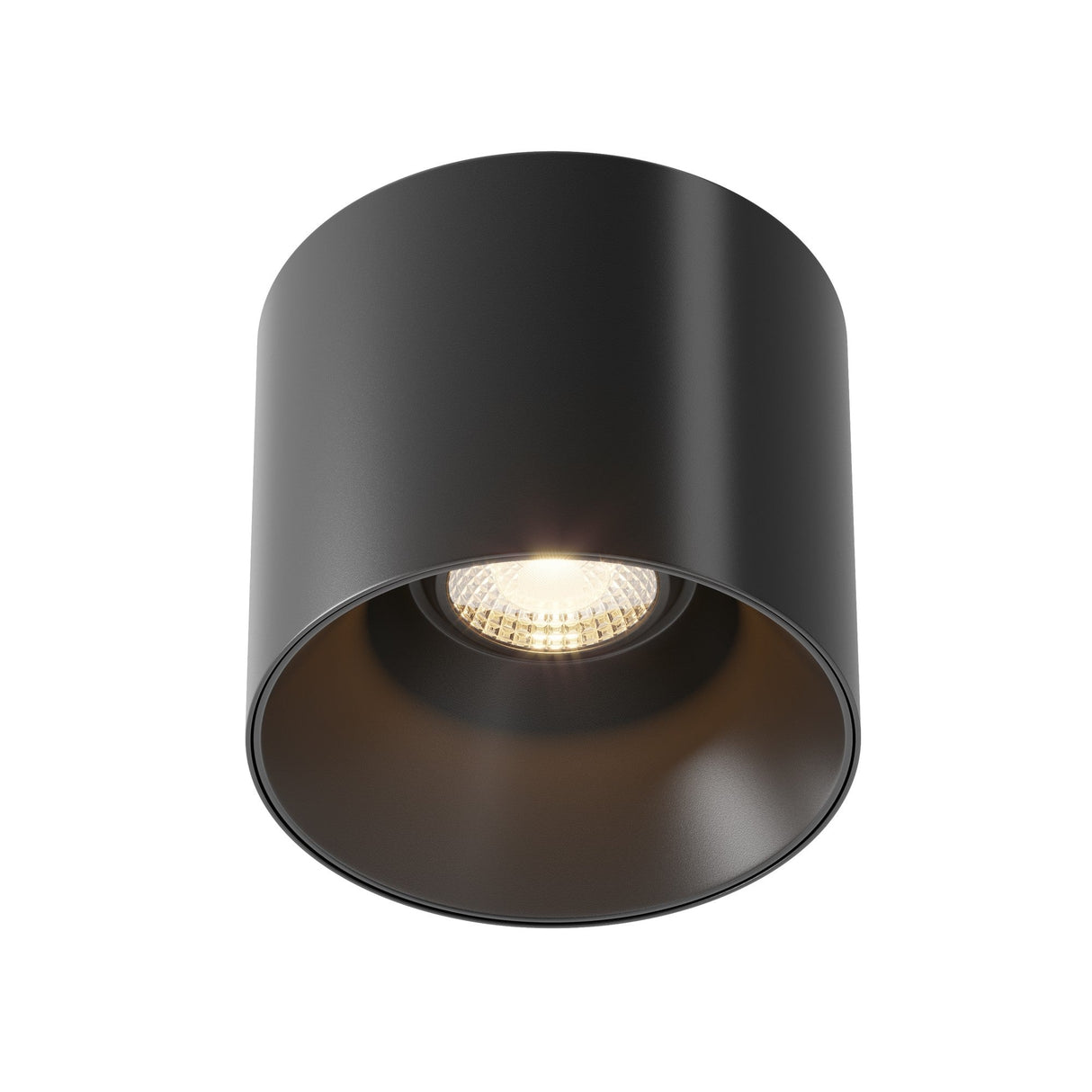 Alfa LED Round Surface Downlight in black, featuring a minimalist design suitable for modern spaces