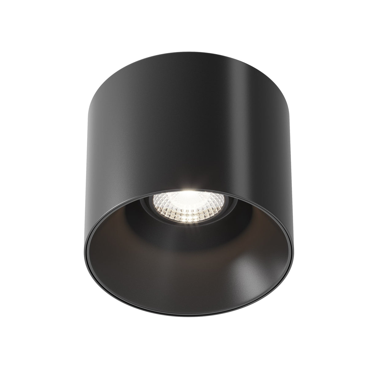 Alfa LED Round Surface Downlight in black, featuring a minimal, streamlined design that complements modern decor styles