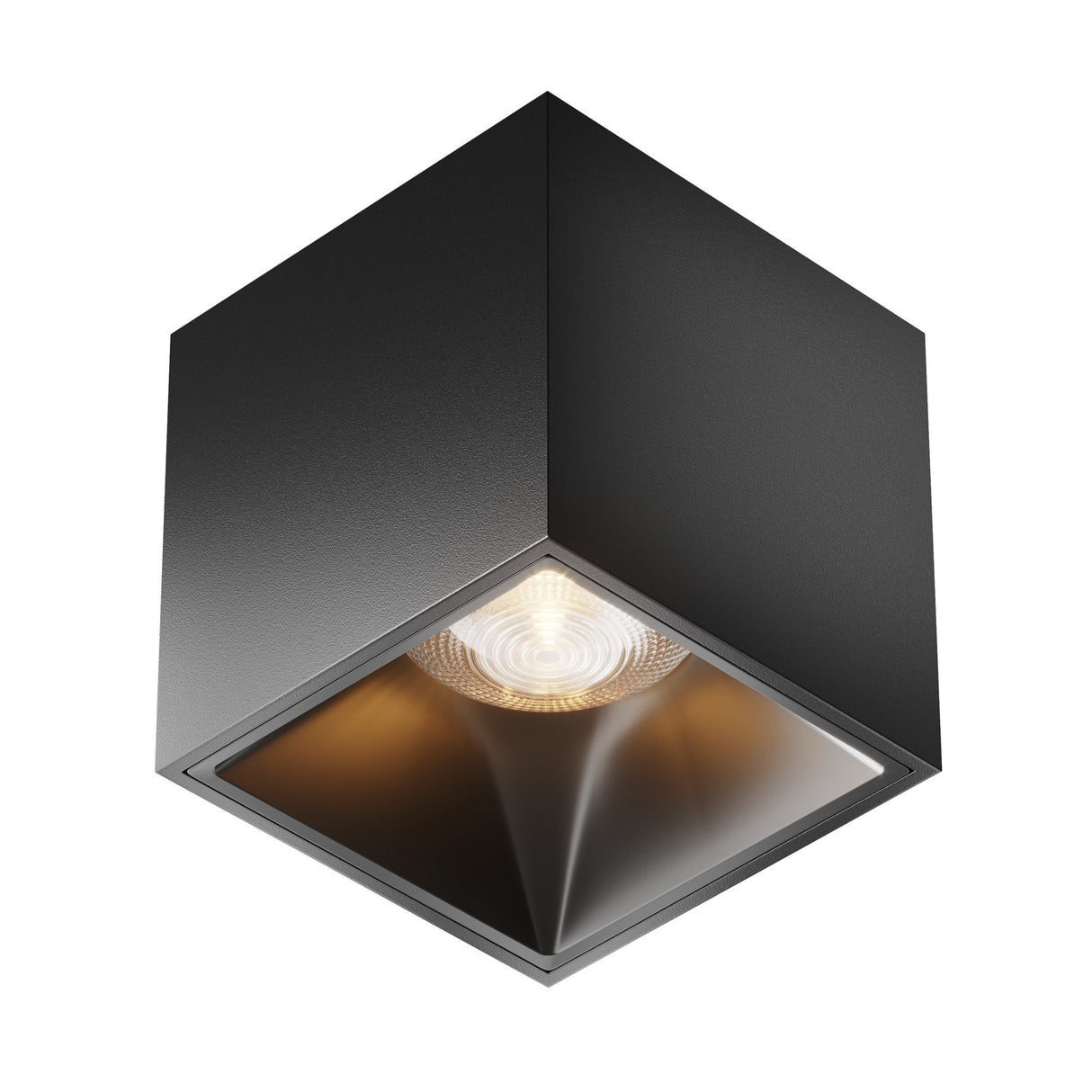 Alfa LED Square Surface Downlight in black, ideal for adding understated elegance to contemporary decor