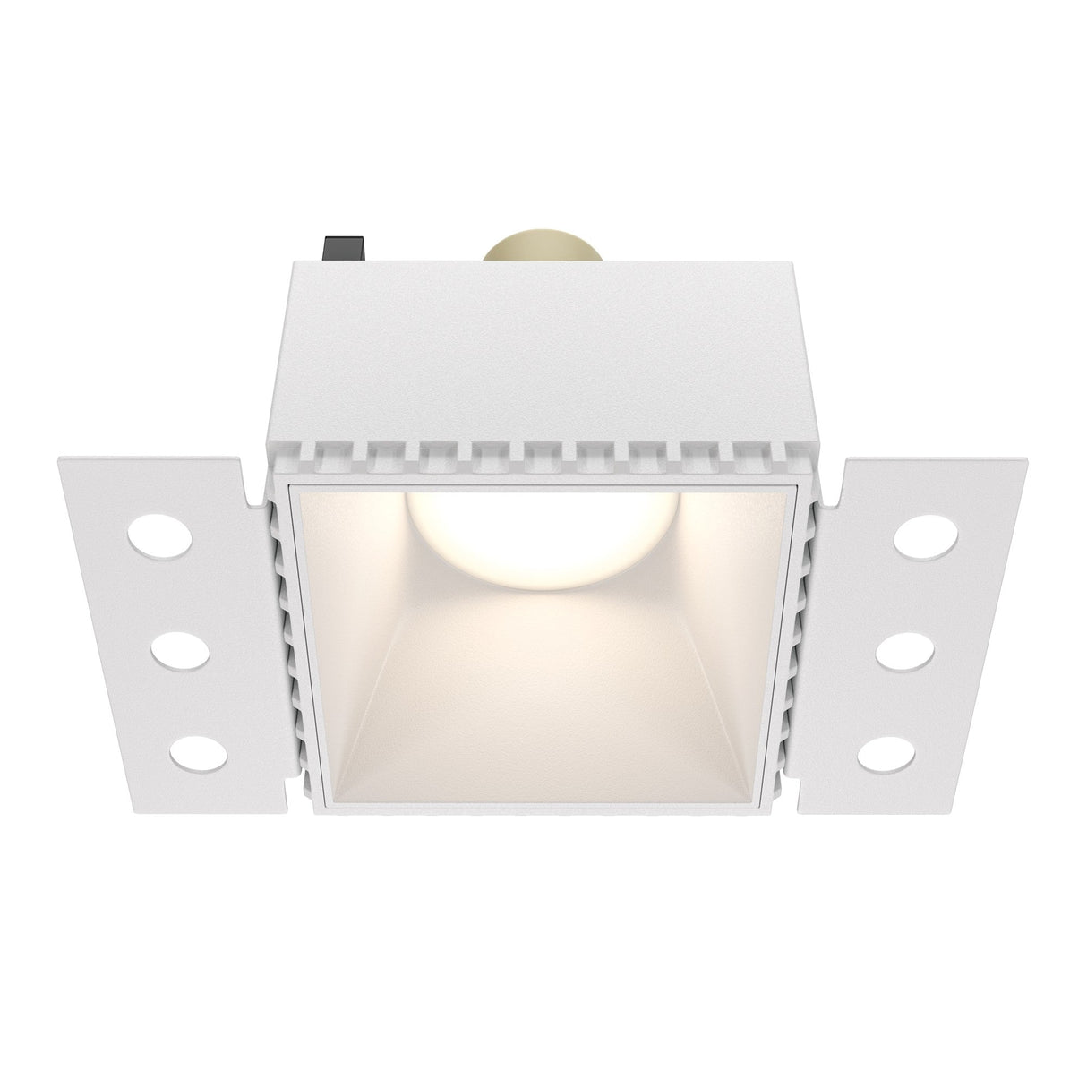 Share square plaster-in fixed recessed downlight in white, ideal for seamless and integrated lighting solutions.