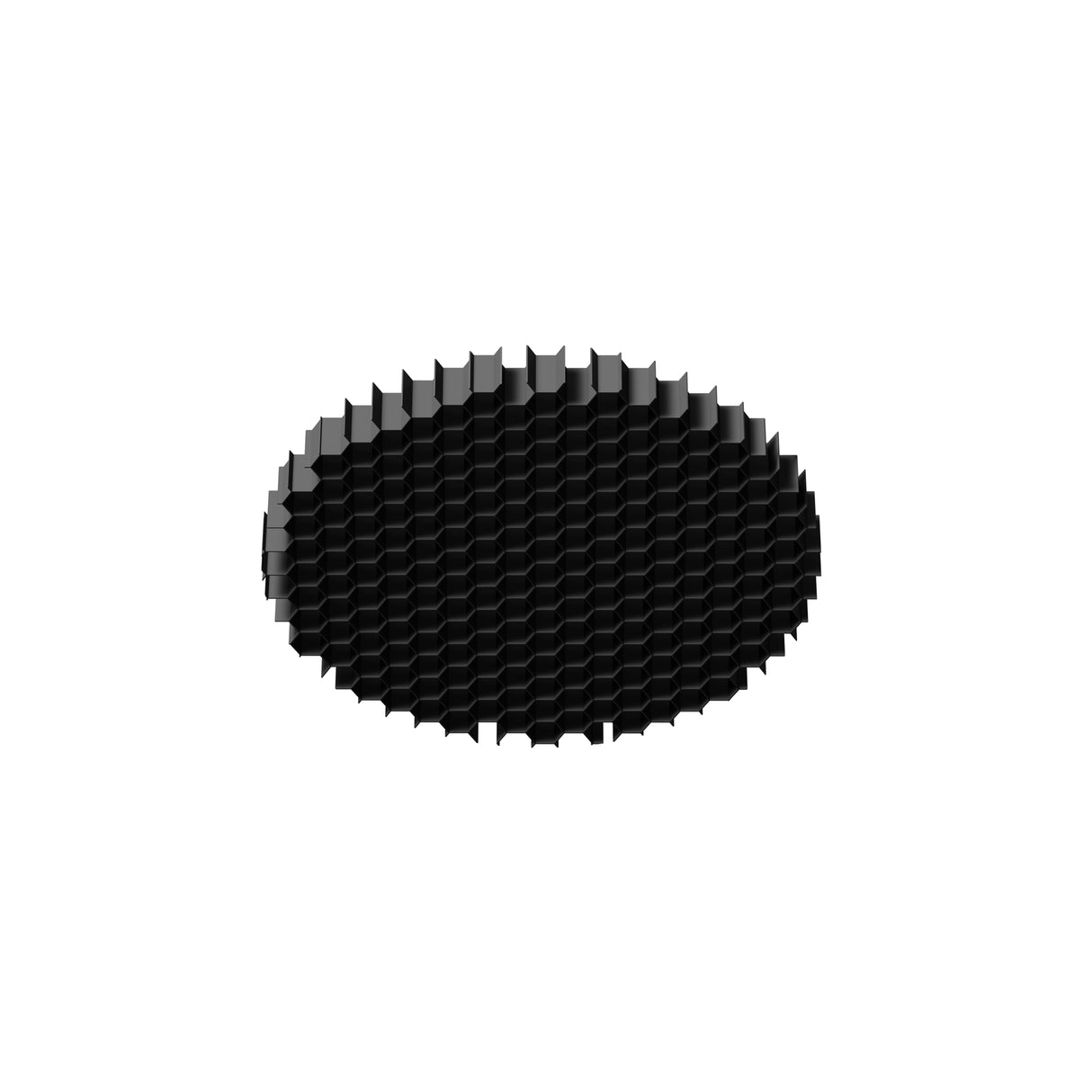 Maytoni Focus LED Track Connector honeycomb accessory in matte black, oval hexagonal grid diffuser for track spotlight heads, on a white background.