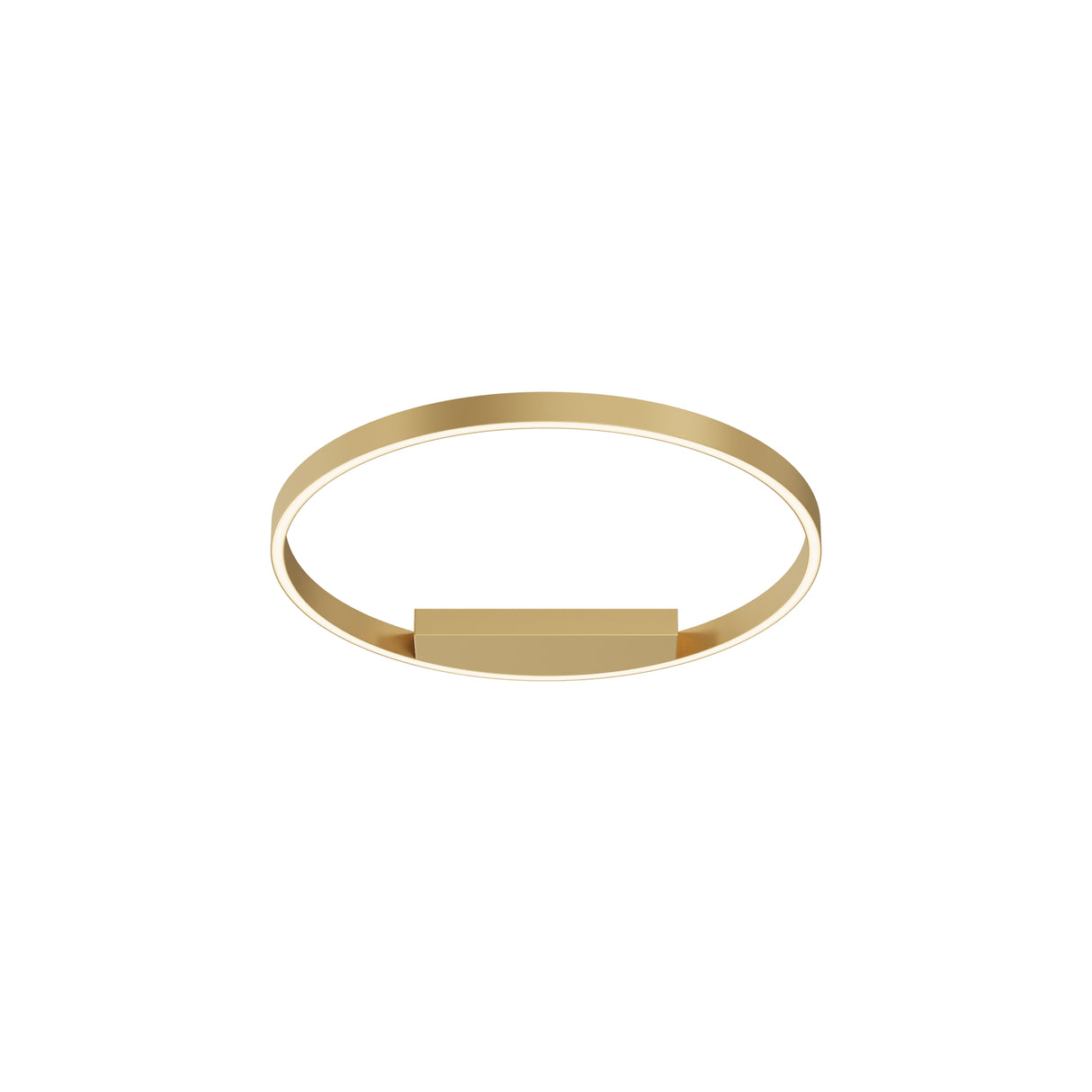 Maytoni Rim 600mm circular LED ceiling light with a single brass aluminium ring and central rectangular mount, shown on a plain white background.