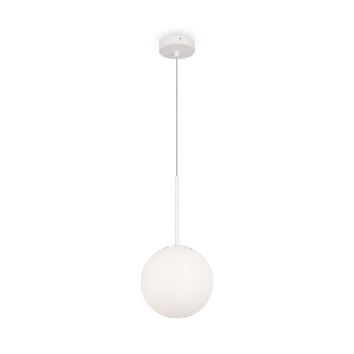 Basic form Globe Pendant Light 20cm in white with frosted glass, offering soft illumination and a modern touch.