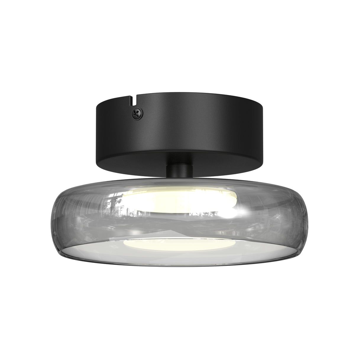 Float Smoke Glass LED Ceiling Light - Black