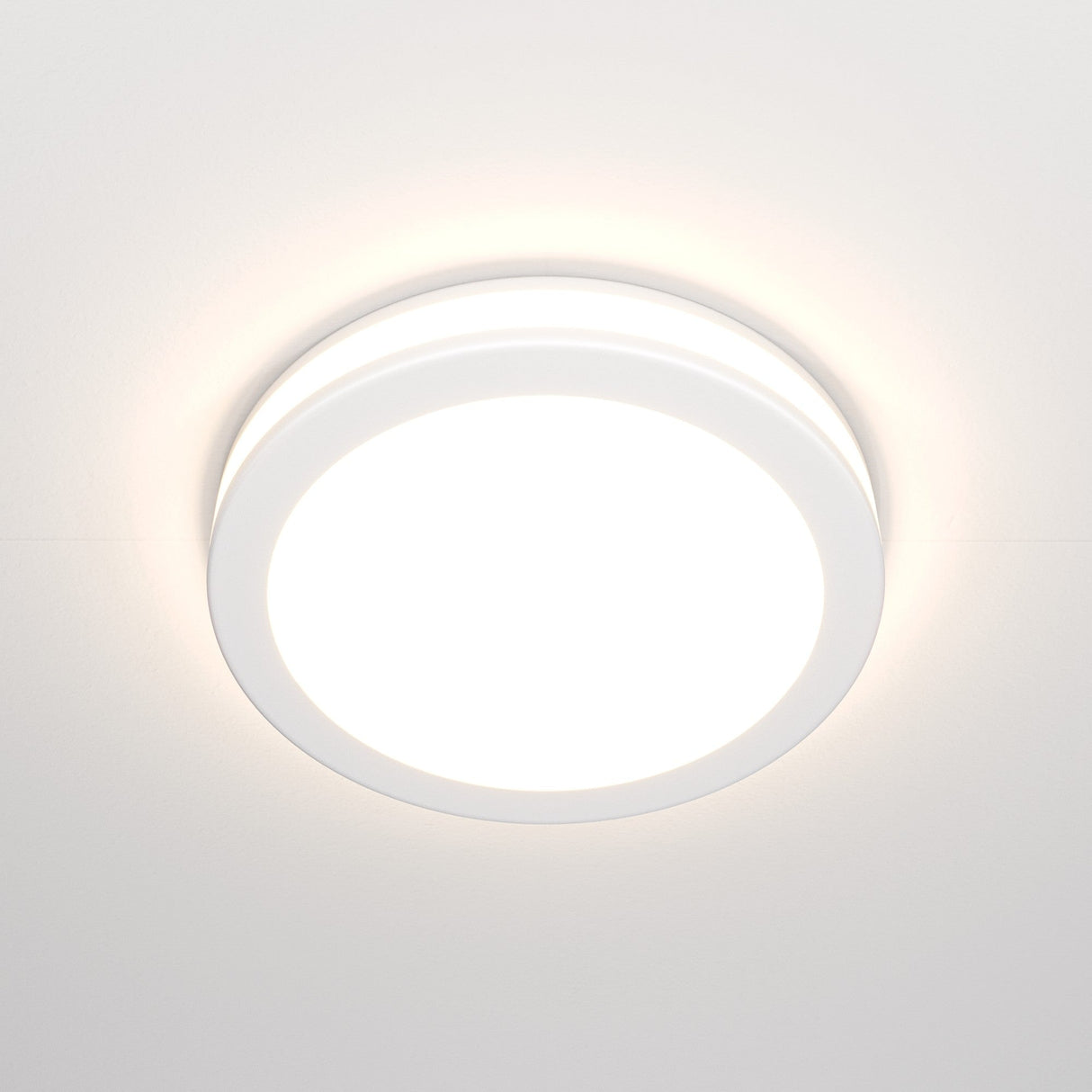 The Phanton LED Recessed Downlight 12W 3000K - White is a round ceiling fixture providing bright illumination with a wide scattering angle for plain ceilings.