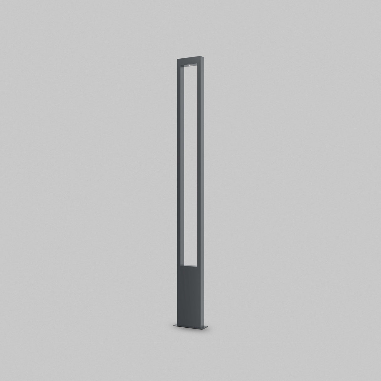 A tall, minimalist floor lamp reminiscent of the Bonn Bollard Light design, shown against a light gray background. It features a narrow vertical opening that emits light through an integrated LED module. Product Name: Bonn Bollard Light 200cm - Graphite.