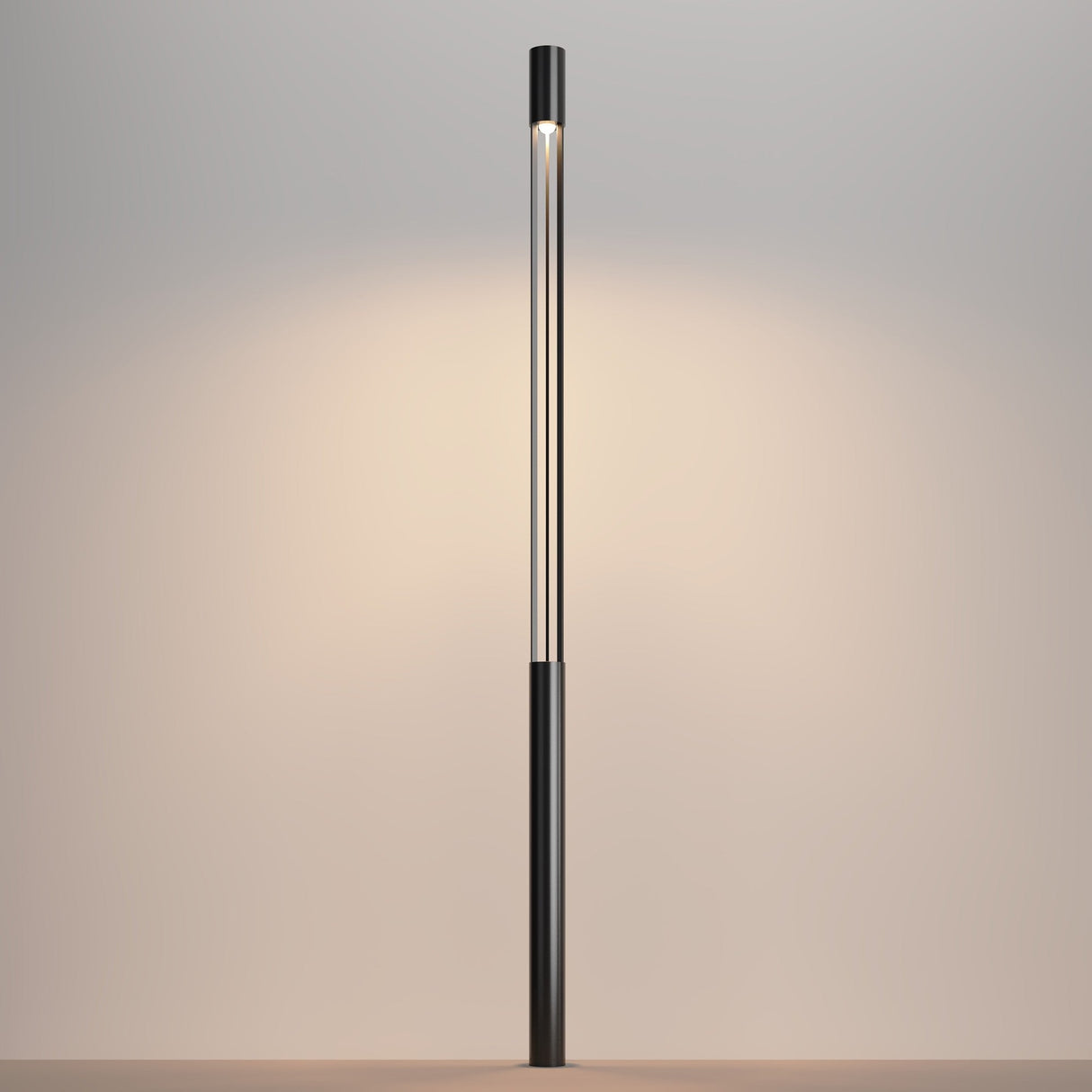 Main view of Mill LED Tall Bollard Light in Graphite, designed for modern outdoor illumination in pathways and gardens.