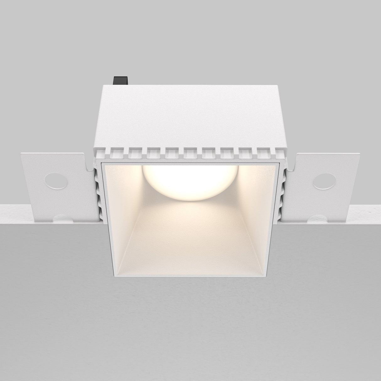 Control and mobility features of Share square plaster-in fixed recessed downlight in white, enhancing versatility.