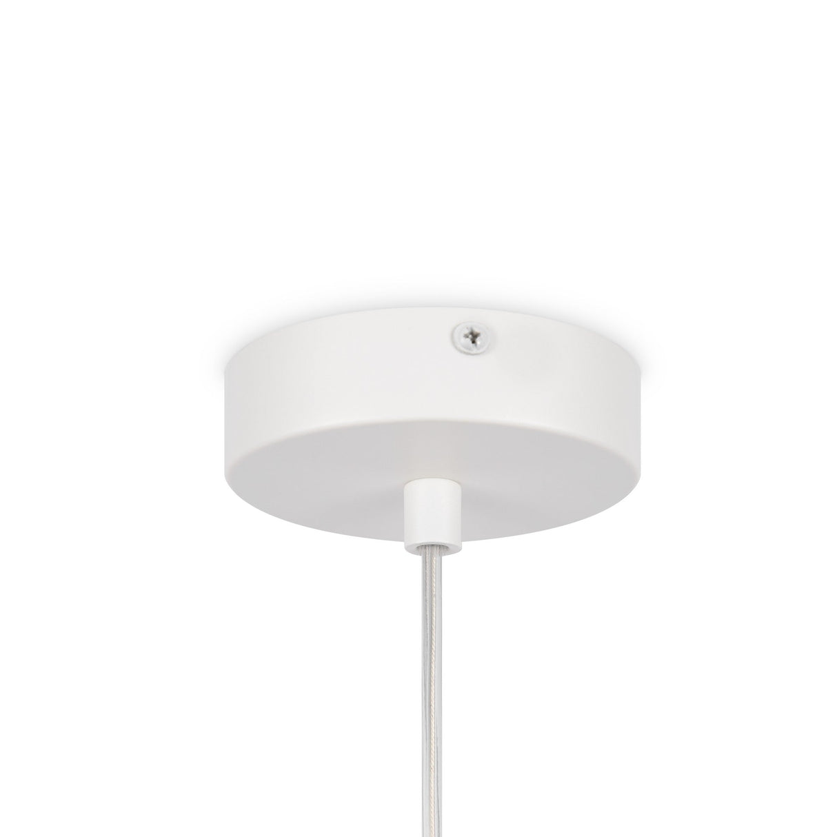 Mounting components for the Basic form Globe Pendant Light in white, showcasing compatibility with various setups.