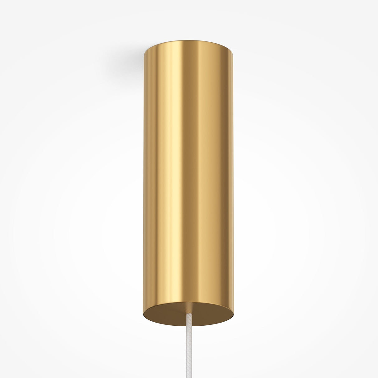 The Amulet LED Pendant, featuring ribbed glass spheres with a gold finish, hangs from a white cord against a plain white background.