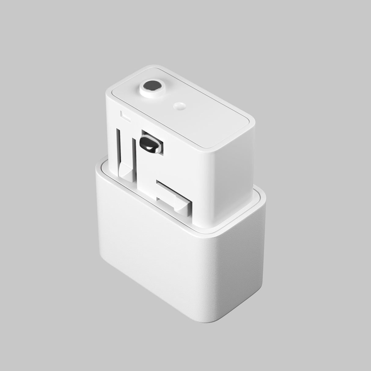 A white Points S LED Magnetic Exility Track Downlight 2W 3000K with a sleek rectangular design, rounded top, and various ports set against a light gray background.