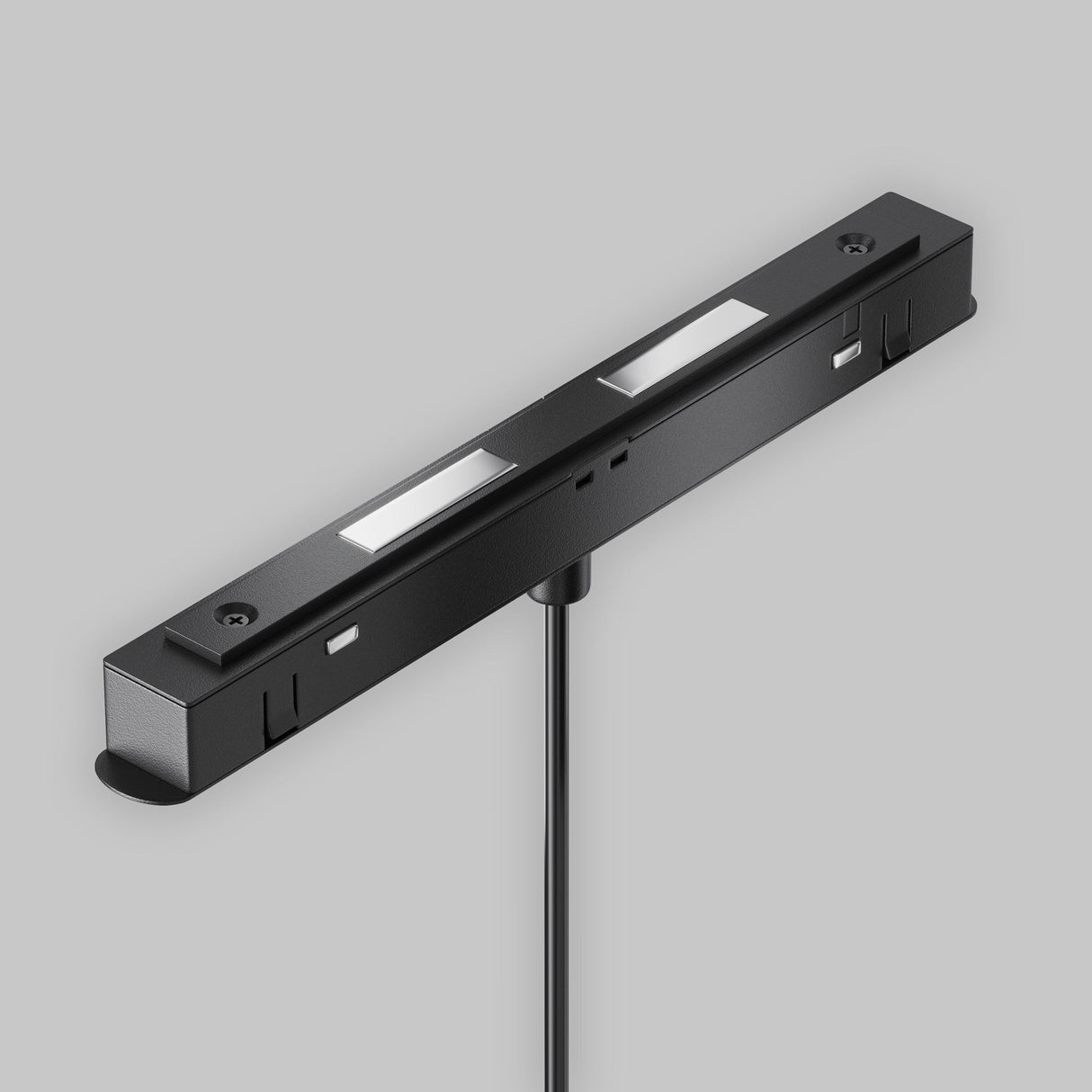 Mounting components of Plato LED Magnetic Exility Track Circular Pendant in Black, showing compatibility with magnetic tracks for seamless installation.