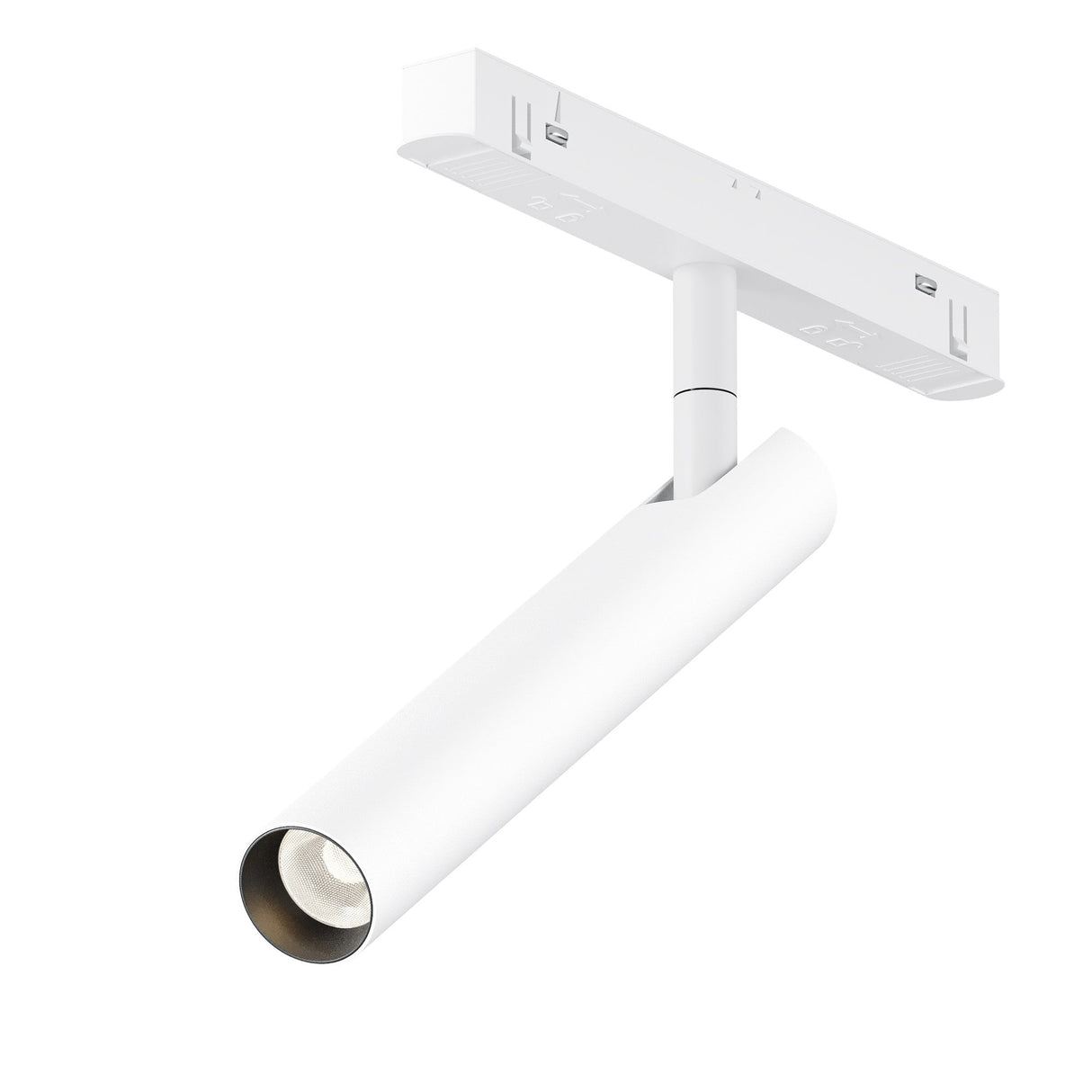 Focus T LED Magnetic Exility Track Spotlight in white, offering a magnetic track design and compact spotlight for flexible lighting solutions