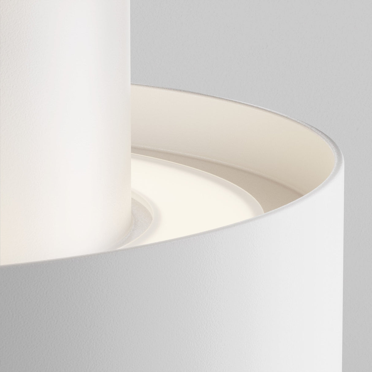Element detail of Planet LED Medium Round Surface Downlight in White, showcasing its subtle and minimalistic design.
