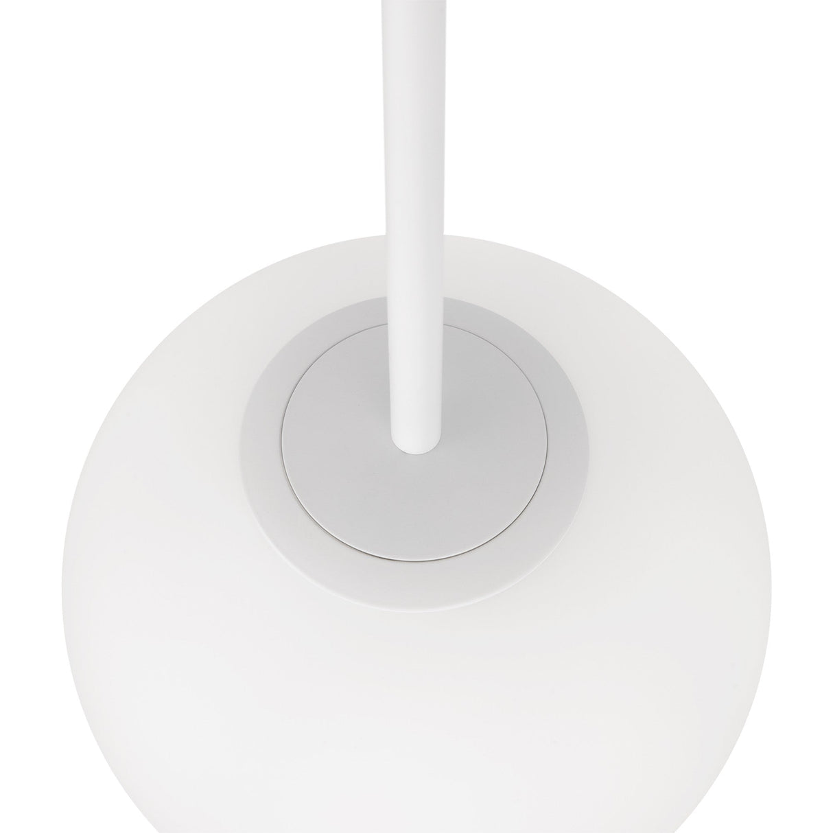 Detailed view of the Basic form Globe Pendant Light 20cm in white, emphasizing its modern globe design.